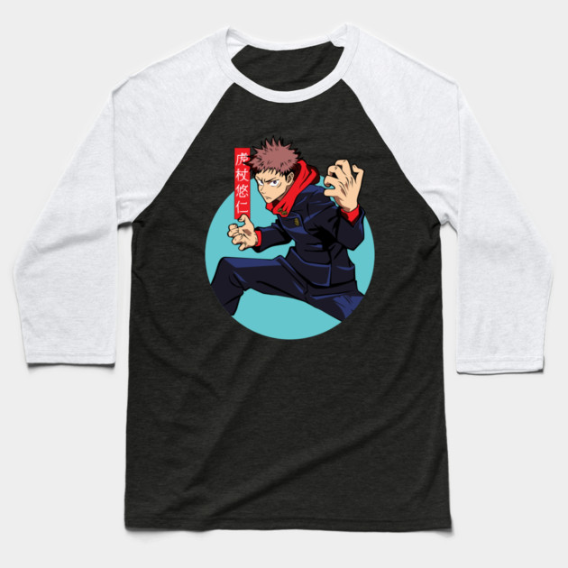 Jujutsu Kaisen Yuuji Itadori Cursed Punch Baseball T-Shirt by Otaku Vibes