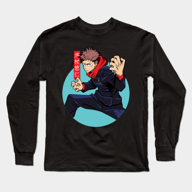 Jujutsu Kaisen Yuuji Itadori Cursed Punch Long Sleeve T-Shirt by Otaku Vibes