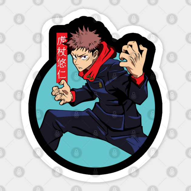 Jujutsu Kaisen Yuuji Itadori Cursed Punch Sticker by Otaku Vibes