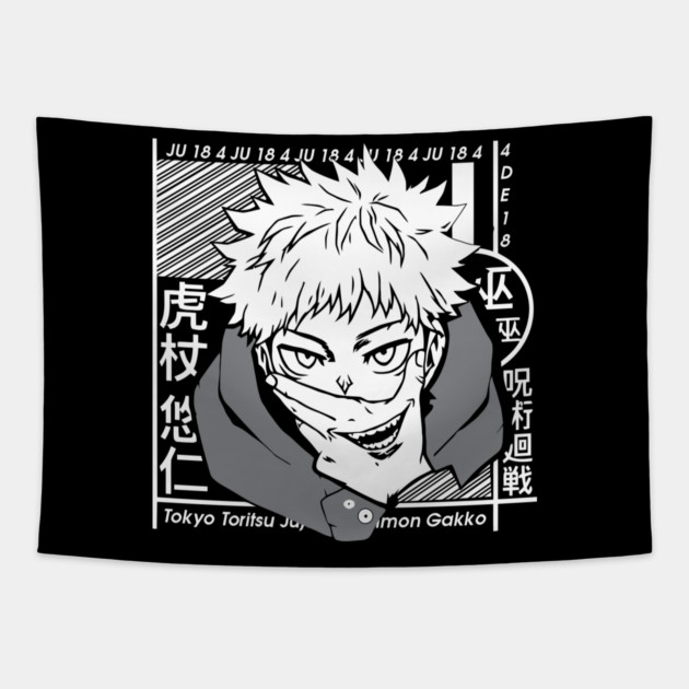 Jujutsu Kaisen Yuuji Split with Sukuna Tapestry by Otaku Vibes