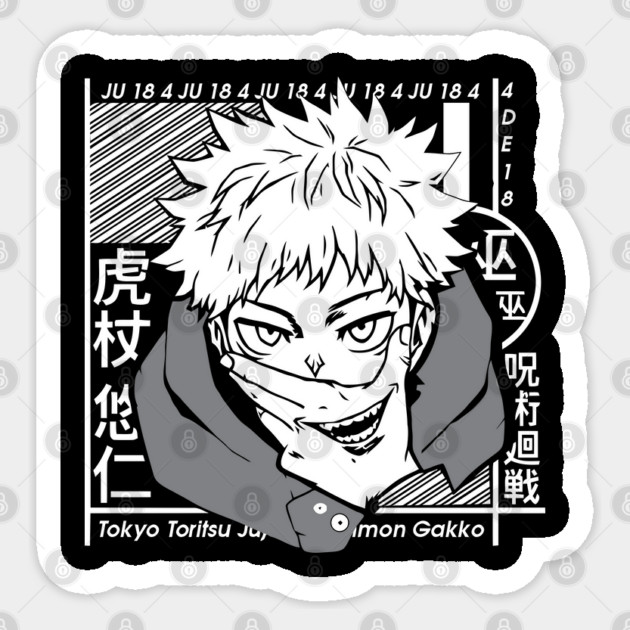 Jujutsu Kaisen Yuuji Split with Sukuna Sticker by Otaku Vibes