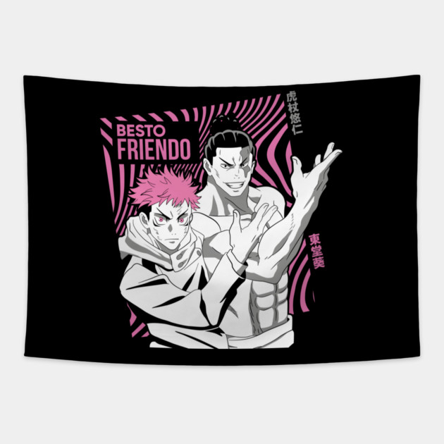 Jujutsu Kaisen Itadori and Todo Best Friends Tapestry by Otaku Vibes