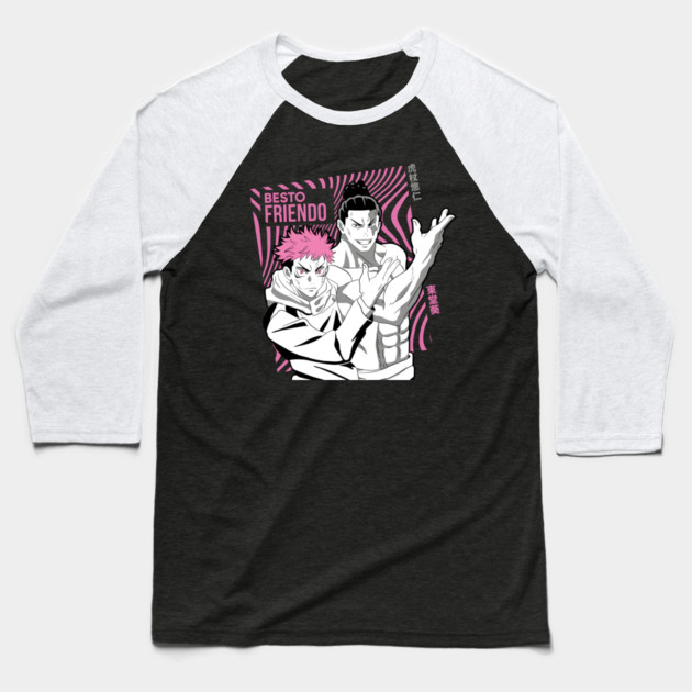 Jujutsu Kaisen Itadori and Todo Best Friends Baseball T-Shirt by Otaku Vibes