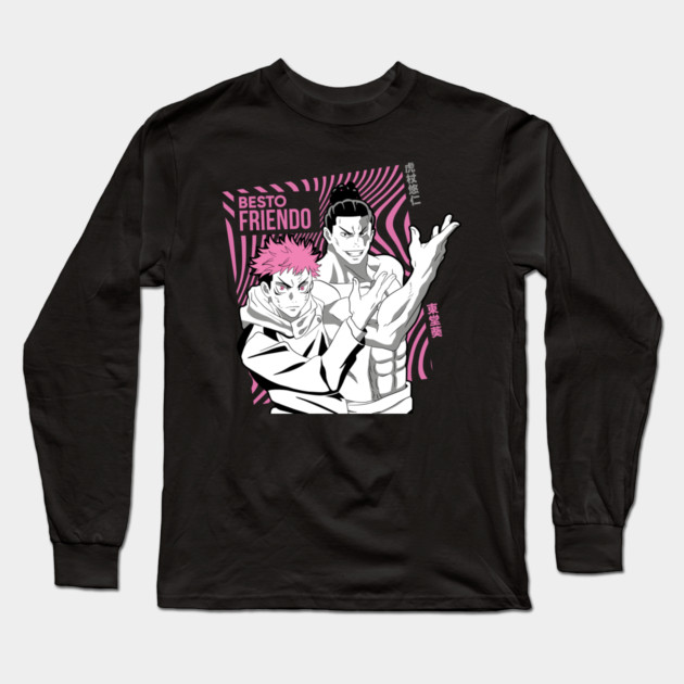 Jujutsu Kaisen Itadori and Todo Best Friends Long Sleeve T-Shirt by Otaku Vibes