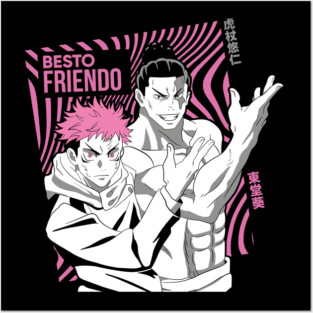 Jujutsu Kaisen Itadori and Todo Best Friends Posters and Art