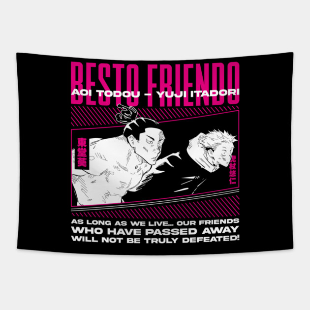 Jujutsu Kaisen Itadori Todo Combo Attack Tapestry by Otaku Vibes