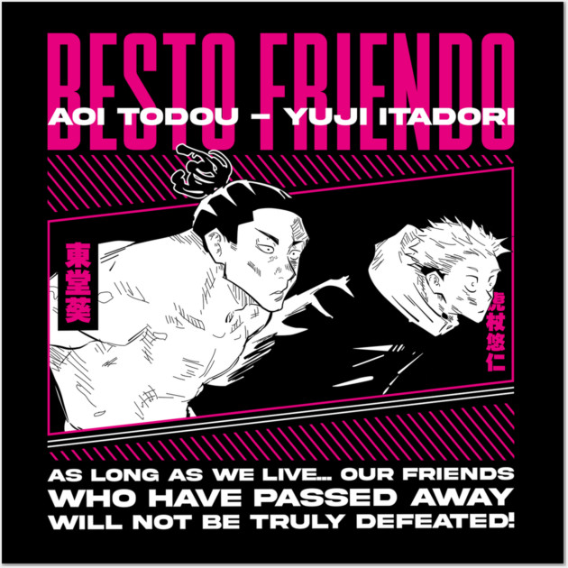 Jujutsu Kaisen Itadori Todo Combo Attack Wall Art by Otaku Vibes