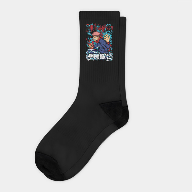 Jujutsu Kaisen Yuuji Itadori Epic Art Socks by Otaku Vibes