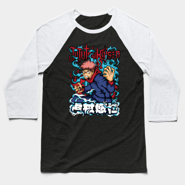 Jujutsu Kaisen Yuuji Itadori Epic Art Baseball T-Shirt by Otaku Vibes