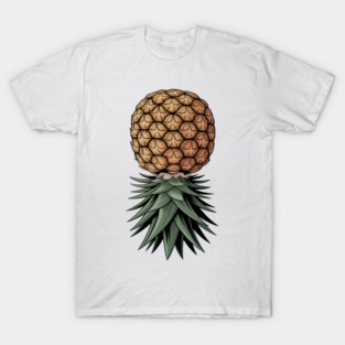 Upside Down Pineapple Funny Swinger Lifestyle Cartoon T-Shirt