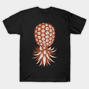 Upside Down Pineapple Funny Swinger Lifestyle Cartoon T-Shirt