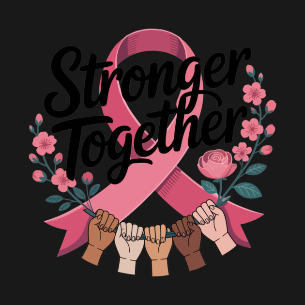 Stronger Together Women’s Pink Ribbon Design Floral Awareness Peonies & Blossom by ism's Store