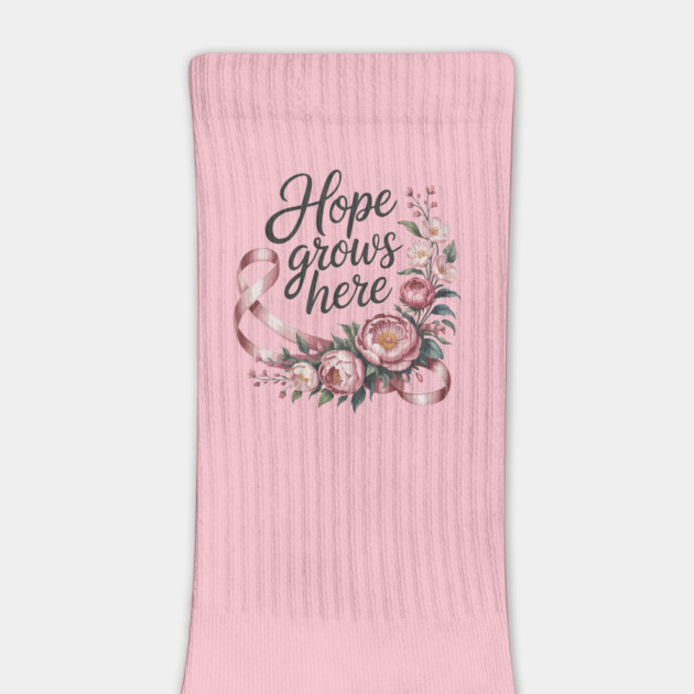 Hope Grows Here - Breast Cancer Awareness Floral by ism's Store