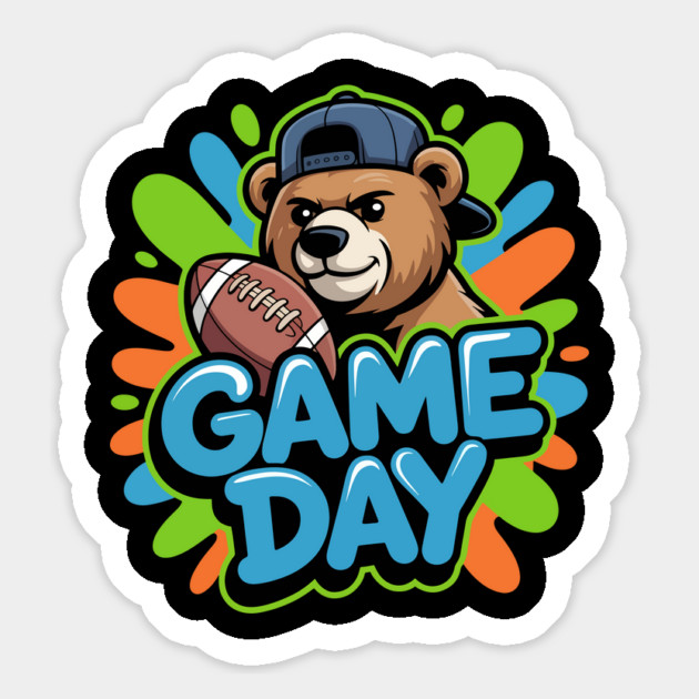 Cute Bear Game Day American Football Design For Kids Men Women Magnet by ism's Store