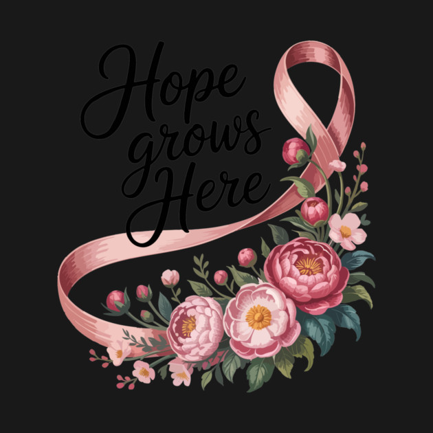 Hope Grows Here Shirt Breast Cancer Awareness Floral by ism's Store