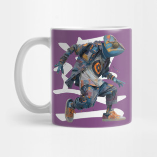 Streetwear Chameleon Runner - Retro Style with Kanji Mug