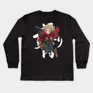 Anime Gunslinger Adventurer Girl Kids Long Sleeve T-Shirt