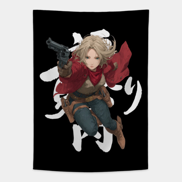 Anime Gunslinger Adventurer Girl Tapestry by TuncGK
