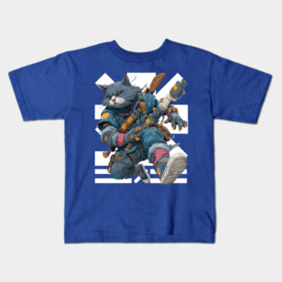 Cybernetic Street Cat - Space Warrior Kids T-Shirt