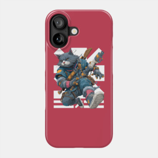Cybernetic Street Cat - Space Warrior Phone Case