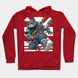 Cybernetic Street Cat - Space Warrior Hoodie