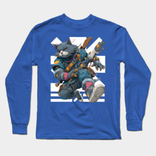 Cybernetic Street Cat - Space Warrior Long Sleeve T-Shirt