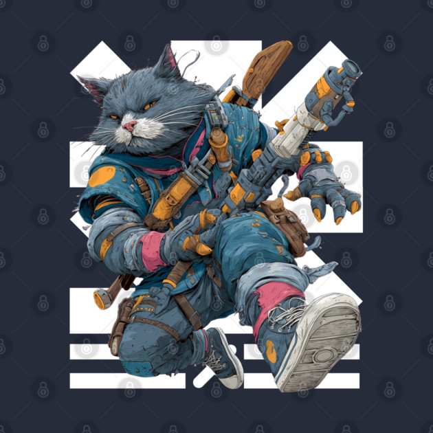 Cybernetic Street Cat - Space Warrior by TuncGK