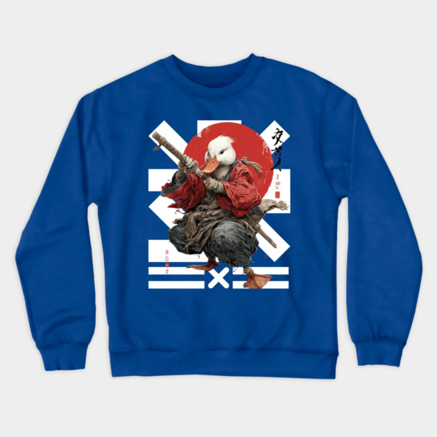 Duck Ronin Samurai Warrior Crewneck Sweatshirt by TuncGK