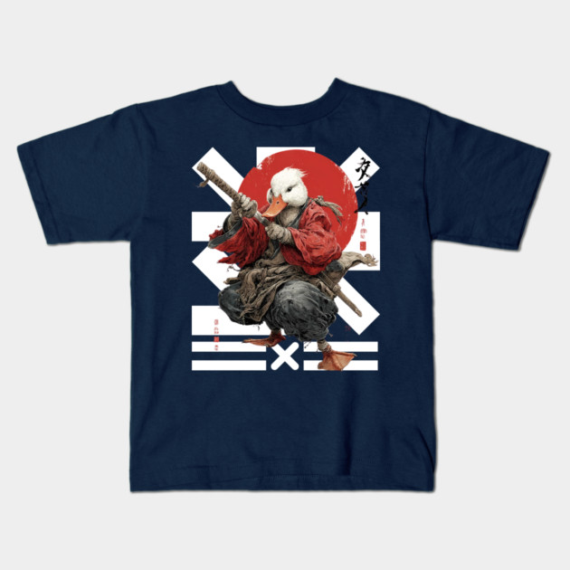 Duck Ronin Samurai Warrior Kids T-Shirt by TuncGK