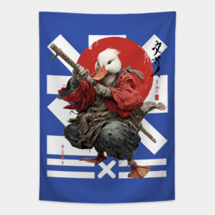 Duck Ronin Samurai Warrior Tapestry
