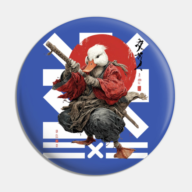 Duck Ronin Samurai Warrior Pin by TuncGK