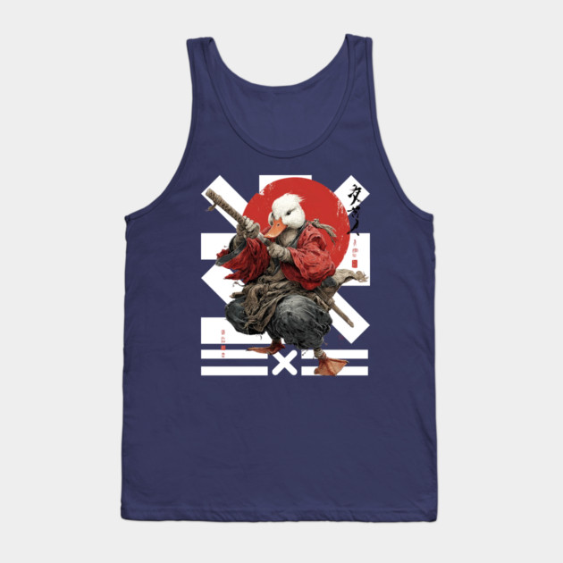 Duck Ronin Samurai Warrior Tank Top by TuncGK