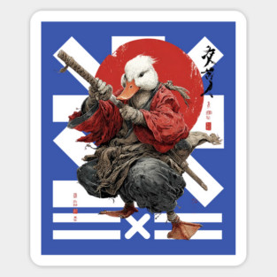 Duck Ronin Samurai Warrior Sticker