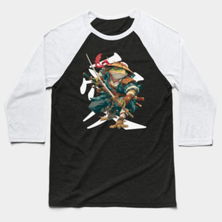 Samurai Frog Warrior with Katana Baseball T-Shirt