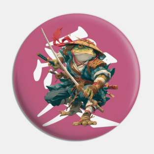 Samurai Frog Warrior with Katana Pin