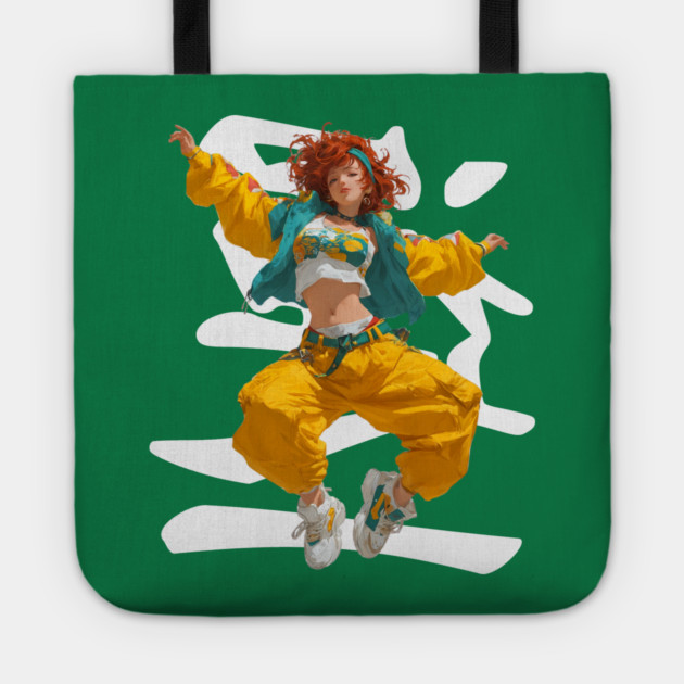 90s Retro Hip Hop Dancer Girl Tote by TuncGK