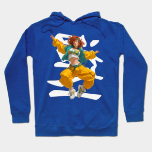 90s Retro Hip Hop Dancer Girl Hoodie