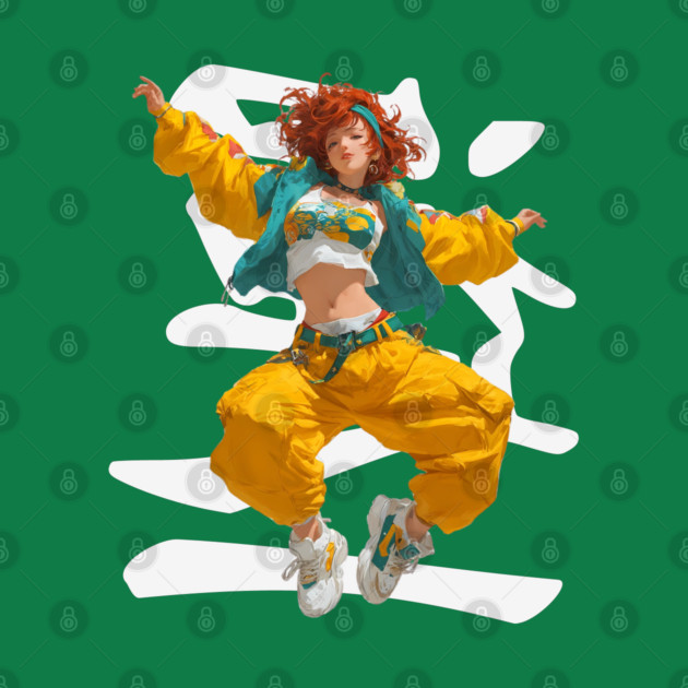90s Retro Hip Hop Dancer Girl by TuncGK