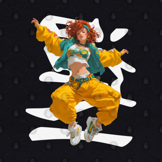 90s Retro Hip Hop Dancer Girl by TuncGK