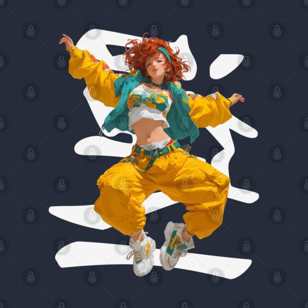 90s Retro Hip Hop Dancer Girl by TuncGK