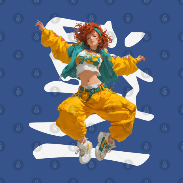 90s Retro Hip Hop Dancer Girl by TuncGK