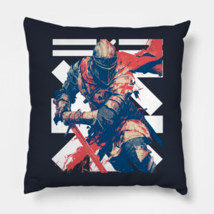Valiant Medieval Knight in Armor Pillow