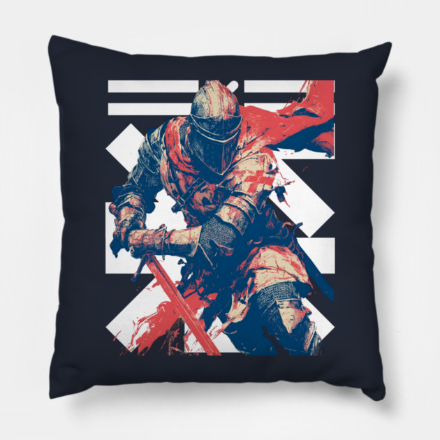 Valiant Medieval Knight in Armor Pillow by TuncGK