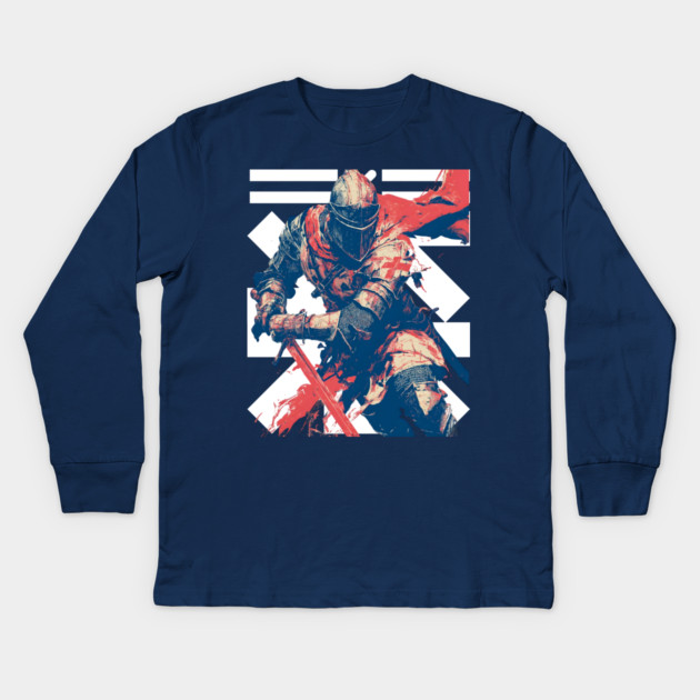 Valiant Medieval Knight in Armor Kids Long Sleeve T-Shirt by TuncGK