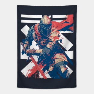 Valiant Medieval Knight in Armor Tapestry