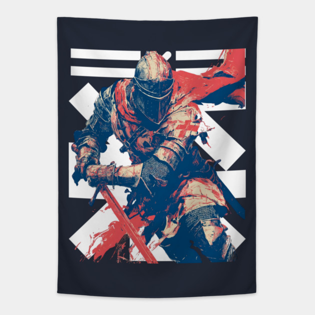 Valiant Medieval Knight in Armor Tapestry by TuncGK