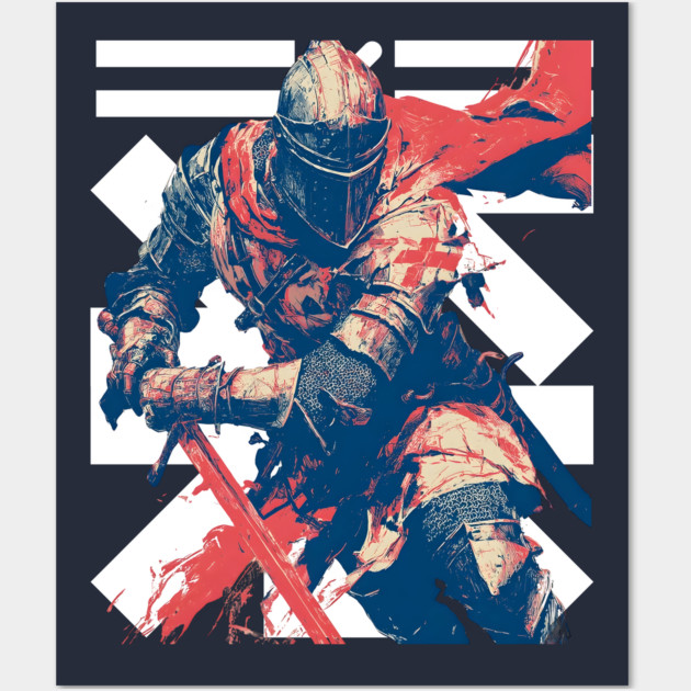 Valiant Medieval Knight in Armor Wall Art by TuncGK