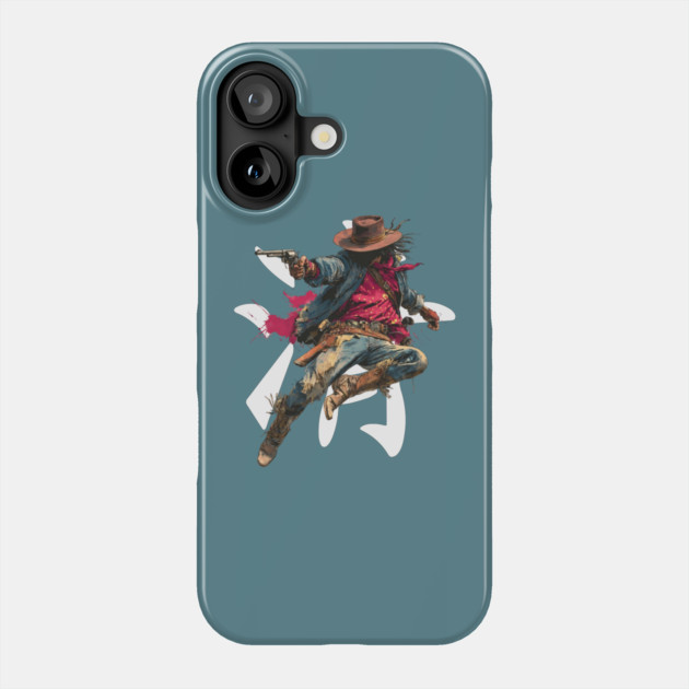 Leaping Gunslinger Cowgirl Phone Case by TuncGK