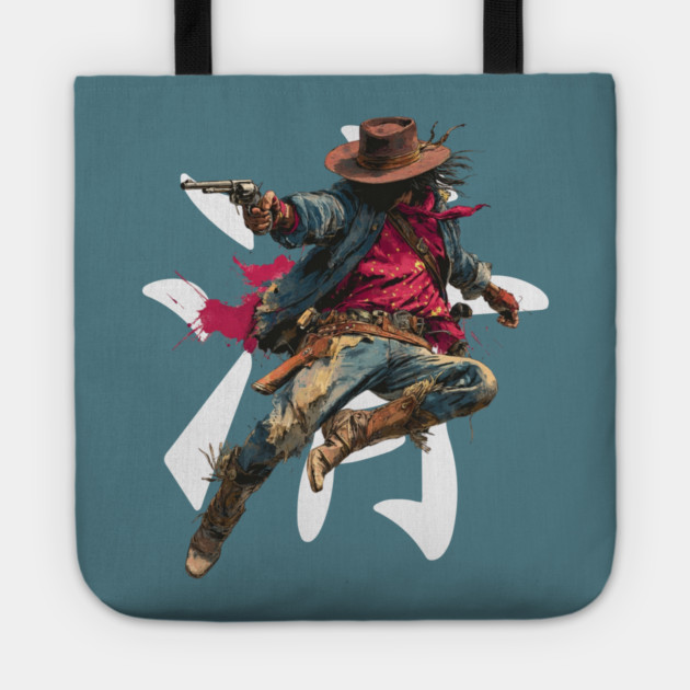 Leaping Gunslinger Cowgirl Tote by TuncGK