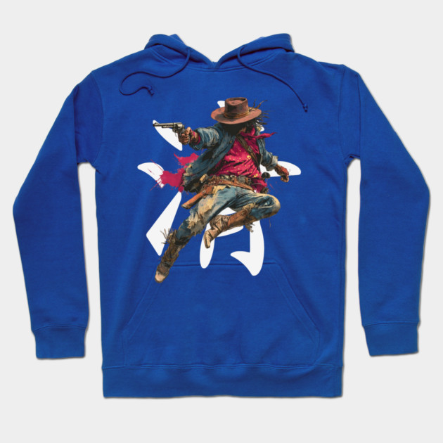 Leaping Gunslinger Cowgirl Hoodie by TuncGK